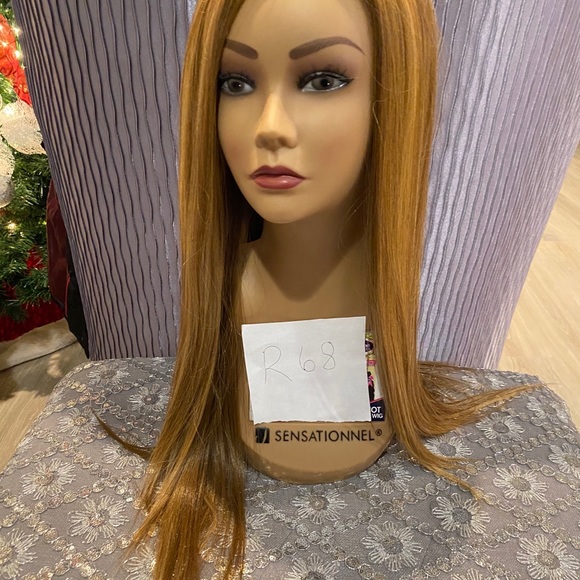 Blonde golden brown straight layer wig - Picture 3 of 10